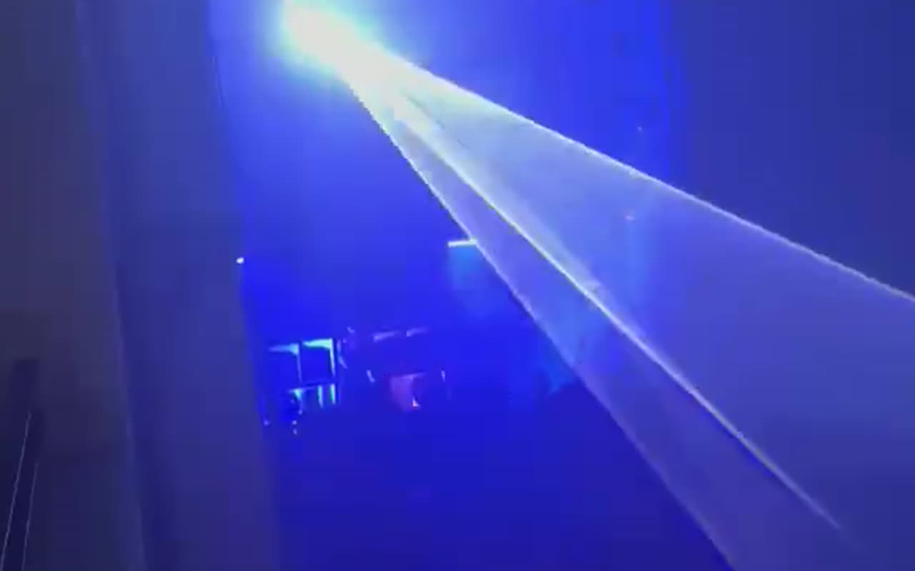 Laser — white beam fan